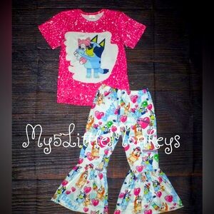 Bluey Pink & Blue Heart Valentine’s 6/7 Outfit